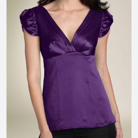 Nanette Lepore Purple Silk Blouse NANETTE LEPORE Milly Classic - Picture 5 of 7